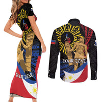 Personalized Lapulapu The First Filipino Hero Couples Matching Short Sleeve Bodycon Dress and Long Sleeve Button Shirt Polynesian Pattern