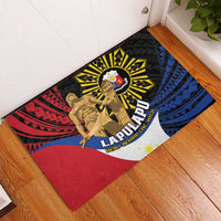Lapulapu The First Filipino Hero Rubber Doormat Polynesian Pattern