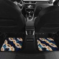 Puakenikeni Maile Lei Car Mats Frangipani Blue Tropical Leaves