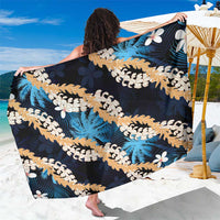 Puakenikeni Maile Lei Sarong Frangipani Blue Tropical Leaves