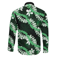 Puakenikeni Maile Lei Family Matching Summer Maxi Dress and Hawaiian Shirt Frangipani Green Tropical Leaves LT01 - Polynesian Pride