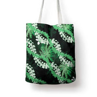 Puakenikeni Maile Lei Tote Bag Frangipani Green Tropical Leaves