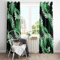 Puakenikeni Maile Lei Window Curtain Frangipani Green Tropical Leaves