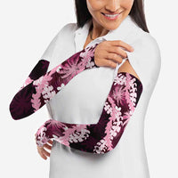 Puakenikeni Maile Lei Arm Sleeves Frangipani Pink Tropical Leaves