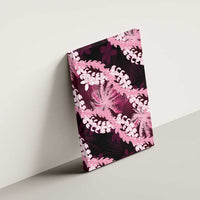 Puakenikeni Maile Lei Canvas Wall Art Frangipani Pink Tropical Leaves