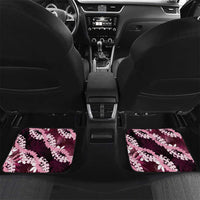 Puakenikeni Maile Lei Car Mats Frangipani Pink Tropical Leaves