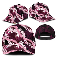 Puakenikeni Maile Lei Classic Cap Frangipani Pink Tropical Leaves