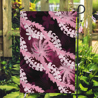 Puakenikeni Maile Lei Garden Flag Frangipani Pink Tropical Leaves