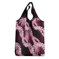 Puakenikeni Maile Lei Grocery Bag Frangipani Pink Tropical Leaves