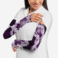 Puakenikeni Maile Lei Arm Sleeves Frangipani Purple Tropical Leaves