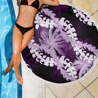 Puakenikeni Maile Lei Beach Blanket Frangipani Purple Tropical Leaves