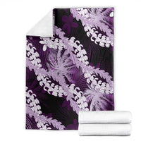 Puakenikeni Maile Lei Blanket Frangipani Purple Tropical Leaves