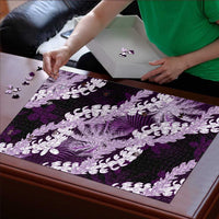 Puakenikeni Maile Lei Puzzle Frangipani Purple Tropical Leaves