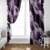 Puakenikeni Maile Lei Window Curtain Frangipani Purple Tropical Leaves LT01 - Polynesian Pride