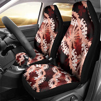Puakenikeni Maile Lei Car Seat Cover Frangipani Red Tropical Leaves