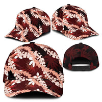 Puakenikeni Maile Lei Classic Cap Frangipani Red Tropical Leaves