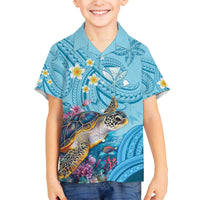 Personalized Hawaii Sea Turtle Family Matching Off The Shoulder Long Sleeve Dress and Hawaiian Shirt Hawaii Map Ocean Vibes