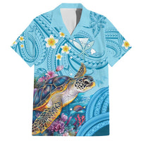 Personalized Hawaii Sea Turtle Family Matching Off Shoulder Short Dress and Hawaiian Shirt Hawaii Map Ocean Vibes