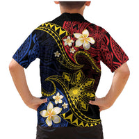 Philippines Spirit Tribal Sun Plumeria Family Matching Mermaid Dress and Hawaiian Shirt Red And Blue Polynesian Pattern LT01 - Polynesian Pride