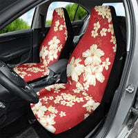 Hawaii Hibiscus Plumeria Red Car Seat Cover Polynesian Pattern
