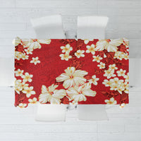 Hawaii Hibiscus Plumeria Red Tablecloth Polynesian Pattern