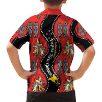 Papua New Guinea 50th Independence Family Matching Short Sleeve Bodycon Dress and Hawaiian Shirt PNG Batik Pattern LT01 - Polynesian Pride