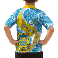 Personalised Tuvalu Independence Day Family Matching Off Shoulder Maxi Dress and Hawaiian Shirt Plumeria 45th Anniversary LT01 - Polynesian Pride