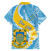 Personalised Tuvalu Independence Day Family Matching Off Shoulder Maxi Dress and Hawaiian Shirt Plumeria 45th Anniversary LT01 - Polynesian Pride