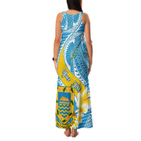 Personalised Tuvalu Independence Day Family Matching Tank Maxi Dress and Hawaiian Shirt Plumeria 45th Anniversary LT01 - Polynesian Pride