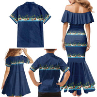 Hawaii Santa Riding Sea Turtle Family Matching Mermaid Dress and Hawaiian Shirt Mele Kalikimaka Polynesian Pattern LT01 - Polynesian Pride