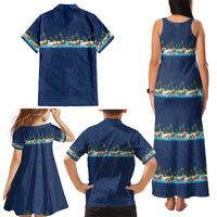Hawaii Santa Riding Sea Turtle Family Matching Tank Maxi Dress and Hawaiian Shirt Mele Kalikimaka Polynesian Pattern LT01 - Polynesian Pride