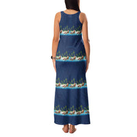 Hawaii Santa Riding Sea Turtle Family Matching Tank Maxi Dress and Hawaiian Shirt Mele Kalikimaka Polynesian Pattern LT01 - Polynesian Pride