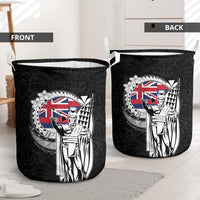 Hawaii King Kamehameha Laundry Basket Flag Polynesian Pattern