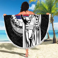 Hawaii King Kamehameha Beach Blanket Flag Polynesian Pattern