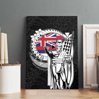 Hawaii King Kamehameha Canvas Wall Art Flag Polynesian Pattern