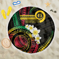 Vanuatu Independence Day Beach Blanket Yumi 46th Hapi Indipendens Dei LT01 One Size 150cm Black - Polynesian Pride