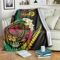 Vanuatu Independence Day Blanket Yumi 46th Hapi Indipendens Dei LT01 Black - Polynesian Pride