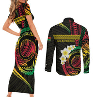 Vanuatu Independence Day Couples Matching Short Sleeve Bodycon Dress and Long Sleeve Button Shirt Yumi 46th Hapi Indipendens Dei LT01 - Polynesian Pride