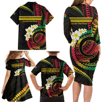 Vanuatu Independence Day Family Matching Long Sleeve Bodycon Dress and Hawaiian Shirt Yumi 45th Hapi Indipendens Dei LT01