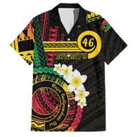 Vanuatu Independence Day Family Matching Long Sleeve Bodycon Dress and Hawaiian Shirt Yumi 46th Hapi Indipendens Dei LT01 Dad's Shirt - Short Sleeve Black - Polynesian Pride