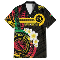 Vanuatu Independence Day Family Matching Puletasi and Hawaiian Shirt Yumi 46th Hapi Indipendens Dei LT01 Dad's Shirt - Short Sleeve Black - Polynesian Pride