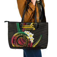 Vanuatu Independence Day Leather Tote Bag Yumi 46th Hapi Indipendens Dei LT01 - Polynesian Pride