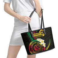Vanuatu Independence Day Leather Tote Bag Yumi 46th Hapi Indipendens Dei LT01 - Polynesian Pride