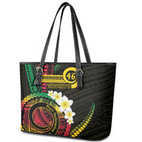 Vanuatu Independence Day Leather Tote Bag Yumi 46th Hapi Indipendens Dei LT01 - Polynesian Pride