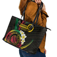 Vanuatu Independence Day Leather Tote Bag Yumi 46th Hapi Indipendens Dei LT01 - Polynesian Pride