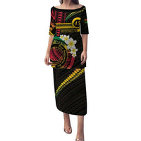 Vanuatu Independence Day Puletasi Yumi 46th Hapi Indipendens Dei LT01 Long Dress Black - Polynesian Pride