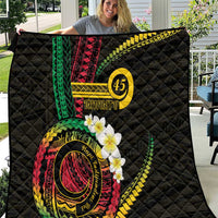 Vanuatu Independence Day Quilt Yumi 46th Hapi Indipendens Dei LT01 Black - Polynesian Pride