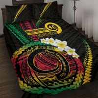 Vanuatu Independence Day Quilt Bed Set Yumi 46th Hapi Indipendens Dei LT01 Black - Polynesian Pride