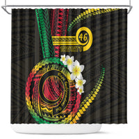 Vanuatu Independence Day Shower Curtain Yumi 46th Hapi Indipendens Dei LT01 Black - Polynesian Pride
