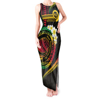 Vanuatu Independence Day Tank Maxi Dress Yumi 46th Hapi Indipendens Dei LT01 Women Black - Polynesian Pride